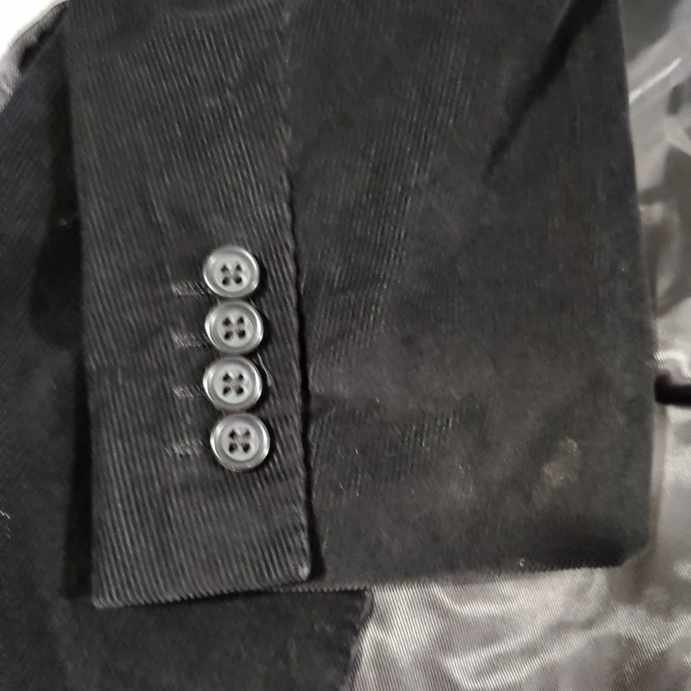 Stafford Corduroy Blazer Men 52 Reg Black Classic Fit City Holiday 2 Button